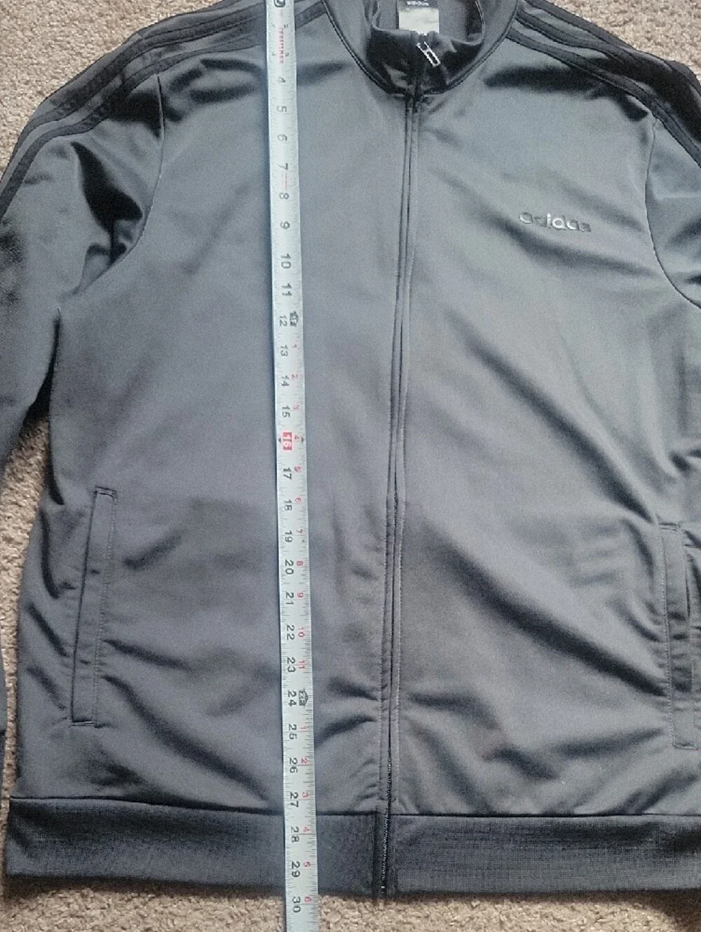Adidas Gray Athletic Track Jacket & Pants Set Sz Xl